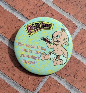De colección 1987 Roger Rabbit Baby Herman Button - Prendedor de humor de pañales de la película Disney de los 80 - Imagen 1 de 6
