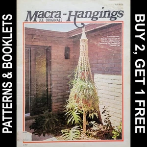 Vtg Lee Originals #707 "Macra-Hangings" by Thelma Lee 16 Macrame Projects ©1975 - Picture 1 of 12
