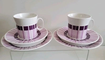 Vintage Belinda Hostess Tableware Bone China By John Russell Set Of 2 Trio  - Image 1 of 4