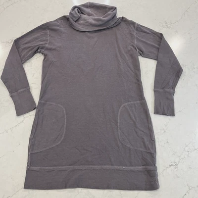 Athleta Eco Lavado Cuello Alto Sudadera Túnica Vestido Púrpura Claro/Gris XL Suave Foto 1 de 4