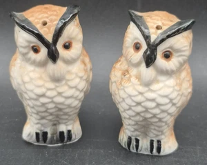 Salero y pimentero vintage de búho de cerámica con tapones - Imagen 1 de 7