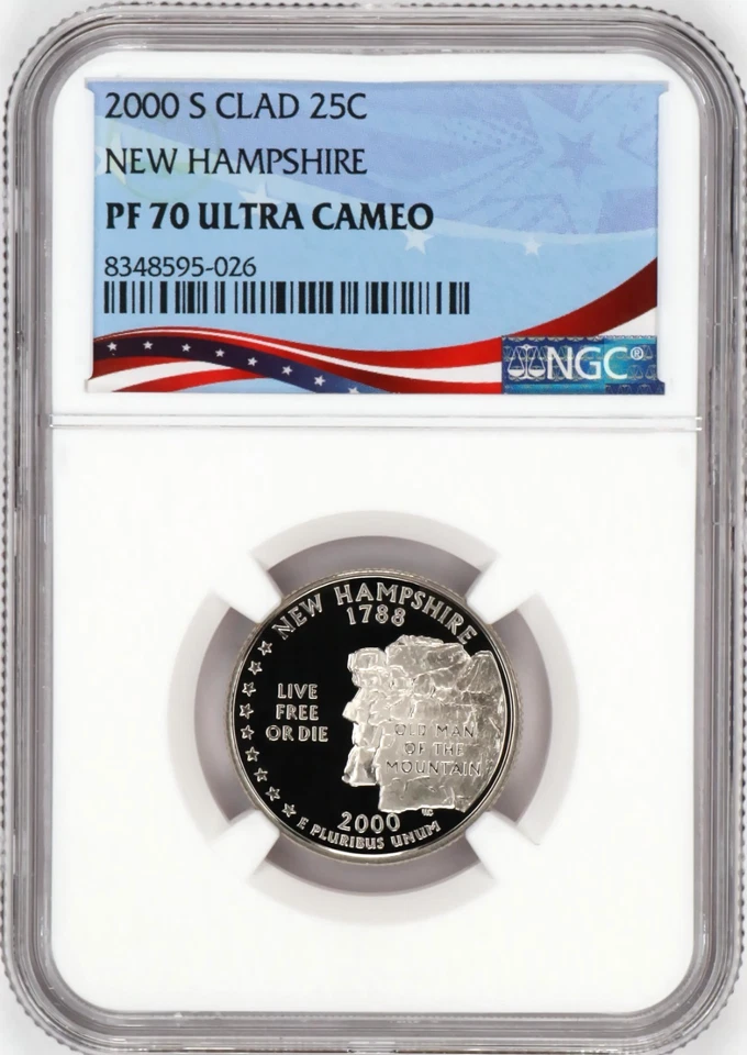 2000-S Proof State Quarter, New Hampshire  PF70 Ultra Cameo NGC - Image 1 of 4