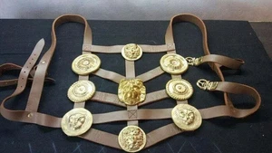 New Look In Roman Legionary Phalera Brasss & Leather Belt - Picture 1 of 7
