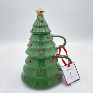 Hallmark Weihnachtsbaum Stapeltassen 2er Set Gold Stern Deckel Keramik XST3552 - Bild 1 von 13