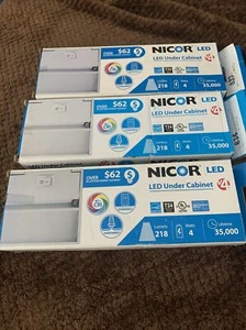 3 NICOR Lighting 8" Dimmable White LED Under Cabinet Light NUC-4-08-DM-W-WH - Picture 1 of 4