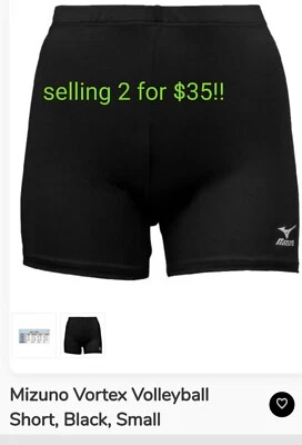Pantalones cortos de voleibol Mizuno Vortex para mujer. ¡¡2 de lo mismo!! Negro pequeño Foto 1 de 4