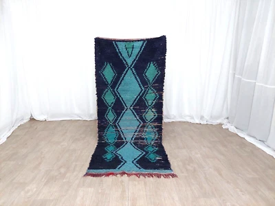 Marokkanische Handarbeit Vintage Boucherouite Vorleger Berber Läufer Teppich ... - Bild 1 von 4