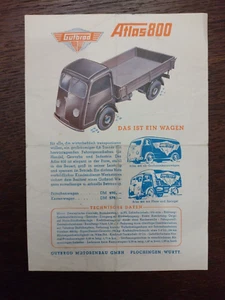 Original Gutbrod Atlas 800 / Superior  Prospekt - Verkaufsprospekt von 1950 - Picture 1 of 2