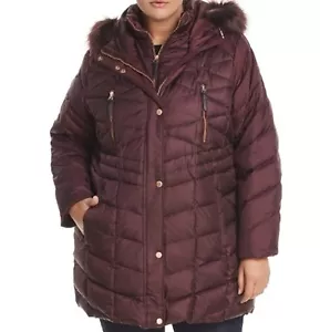 Andrew Marc New York Outerwear Winter Church puffer quilted fur hood coat plus2X - Picture 1 of 5