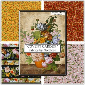 NORTHCOTT "COVENT GARDEN"  FLORAL FABRICS  - Picture 1 of 6