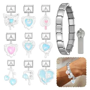 Italian Charm Bracelets DIY Basic Chain Stainless Steel Bangle Modules C1D8 T9N3 - Picture 1 of 28