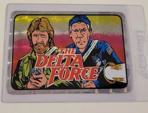 CHUCK NORRIS The Delta Force 1980's PRISMATIC Prisma VENDING MACHINE STICKER CARD - Bild 1 von 3