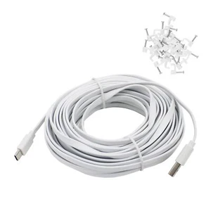 Cavo USB C 25 piedi per telecamera di sicurezza CCTV WiFi -C prolunga cavo di ricarica fl - Foto 1 di 6