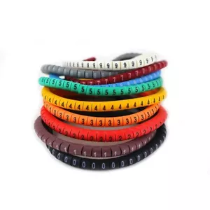 500-2000pcs EC-0 EC-1 EC-2 Size Coloured Cable Tags Markers 0 to 9 Cable Labels - Foto 1 di 8