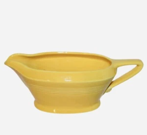 Vintage Homer Laughlin Fiesta Harlequin Yellow Gravy Boat - Picture 1 of 5