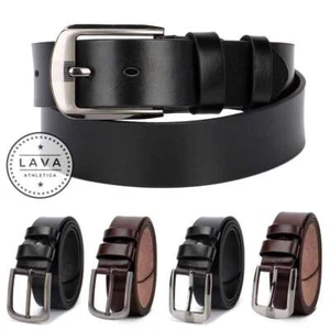 Cintura jeans uomo in pelle con fibbia ad un puntino cinture per uomo, larghezza 1,4", OFFERTA! - Foto 1 di 14