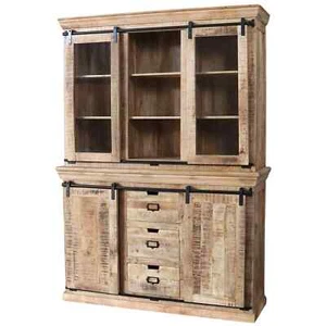 Schrank VODICE 150cm massiv Mangoholz Vitrine Buffet Landhaus Design Vintage - Bild 1 von 8