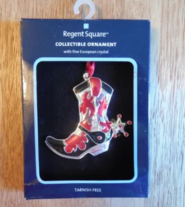 NUEVO Adorno Coleccionable Cuadrado Regent "Bota con Espuelas"*Finos Cristales Europeos - Imagen 1 de 4