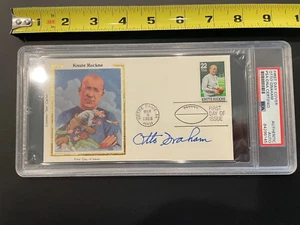 Autógrafo de portada de primer día firmado por Otto Graham Browns Salón de la Fama del Fútbol PSA - Imagen 1 de 4