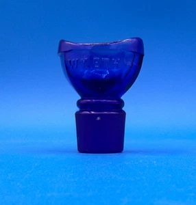 Wyeth Cobalt Blue Glass Collyrium Eye Bath Glass Stopper Eye Cup - Picture 1 of 8