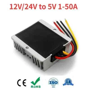 Convertitore di Tensione Step Down 12v 24v a 5v 50A-1A Riduttore DC Convertitore Buck Power - Foto 1 di 33