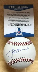 JOSH HARRISON DETROIT TIGERS SIGNED AUTOGRAPHED M.L. BASEBALL BECKETT H47646 - Picture 1 of 2
