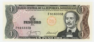 Dominican Republic 1 Peso 1987 Pick 126.b UNC Uncirculated Banknote Sign 1 - Picture 1 of 2