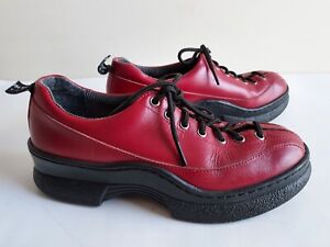 Giraudon Sport New York Oxblood Red Thick Sole Laced Leather Shoes Sz 36.5/ 6 US