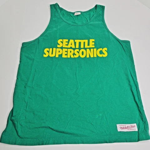 Seattle Supersonics Sonics Tank Top Shirt Large Green Mitchell & Ness NBA Cover