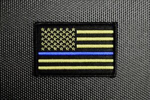 THIN BLUE LINE POLICE SWAT EMBROIDERED PATCH 3 X 2 " #P008