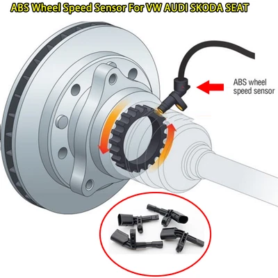 4X ABS Wheel Speed Sensor Front Rear For Audi A3 TT VW Golf Passat Jetta Tiguan - Image 1 of 4