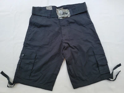 全新带标签 Platinum Edge 男式短裤尺寸 34 海军蓝工装抽绳腿 12 英寸内缝 — 第 1/4 张图片