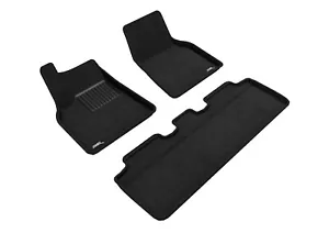 3D MAXpider ELEGANT Carpet Floor Liner Mats BLACK 2 Rows for MODEL Y 2021-2024 - Foto 1 di 24
