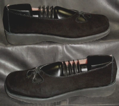 Zapatos de salón Andre Assous para mujer de cuero nobuck negro punta cerrada talla 37 EUR 1/2 Foto 1 de 4