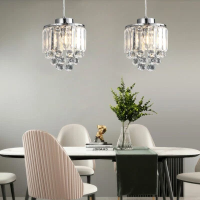 Kitchen Island 3 Lights Pendant Lighting Lamp Crystal Chandelier Hanging Fixture - Image 1 of 4
