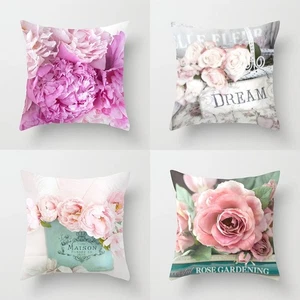 Flower Print Pillowcase Modern Polyester 45X45CM Creative Cushion Cover - Picture 1 of 3