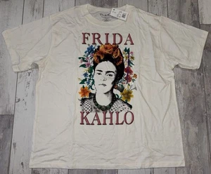 Frida Kahlo Graphic Kurzarm Shirt T-Shirt Gr. XL - Ivory/Creme - NEU - Bild 1 von 6