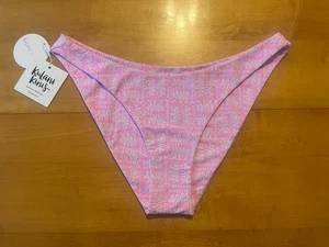 NWT Kulani Kinis Pink Bikini Bottoms Strawberry Milkshake Size Large Beach Ocean - Picture 1 of 6
