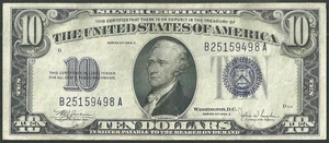 United States 10 Dollar 1934C Silver Certificate Note US Paper Money FR# 1704 - Picture 1 of 2