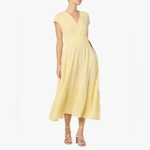 Neu mit Etikett Joe's Jeans Damen sonnig gelb Gaze Maxikleid Anis Blume Größe Medium  - Bild 1 von 11