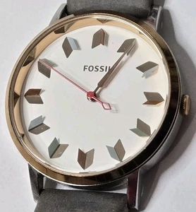 FOSSIL ES4057 WATER RESISTANT 5 ATM S/S QUARZ DAMEN UHR Grau Lederband - Bild 1 von 15