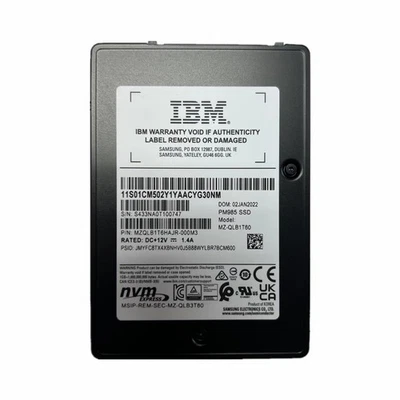 1x IBM Version Samsung PM985 1.6TB U.2 NVMe Gen3 MZ-QLB1T60 MZQLB1T6HAJR SSD New - Image 1 of 4