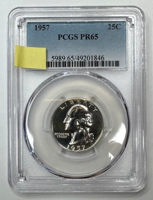 1957 Philadelphia Mint Silver Washington Quarter Proof PCGS PR65 25C 🇺🇸 - Image 1 of 4