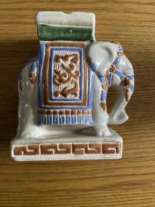 Vintage Ceramic Mid Century Elephant Statue Incense Holder Ashtray - Picture 1 of 4