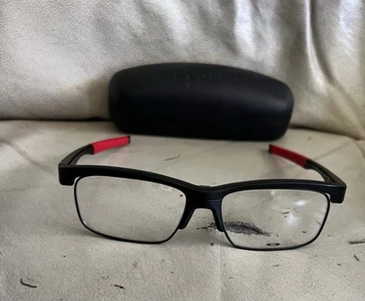 NEW - Oakley Crosslink Float OX3220-0456 Satin Black/Red 56/17 Eyeglasses Frames - Image 1 of 4