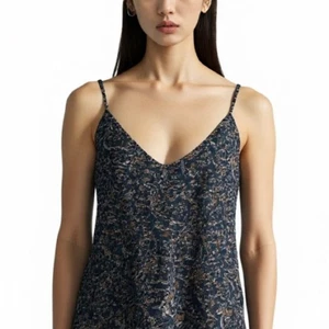 VERONICA BEARD Silk Dark Teal Floral Camisole Women’s Large Cami Top Fairy Boho - Picture 1 of 11
