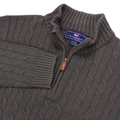 Vineyard Vines Para Hombres XL Verde Mezcla Lana de Cordero Cuello Simulado Cable Tejido Suéter Cremallera Foto 1 de 4
