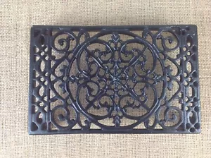 Decorative Ornate Black Rectangular Cast Iron Kitchen table Top Trivet - Picture 1 of 10