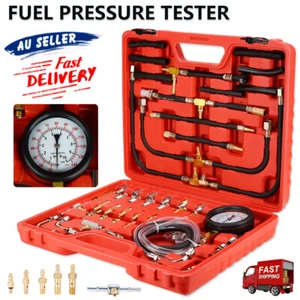 Universal Fuel Pressure Tester Gauge 0-140PSI Injection System Oil Pump Tool Kit - Picture 1 of 12