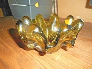 MCM Vintage Tazón de Anidación de Vidrio Verde Apilable Arte Italiano Vidrio Lados Prensados - Imagen 1 de 12
